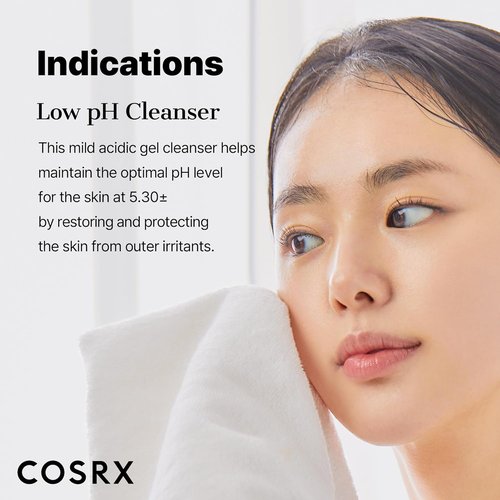 COSRX Low pH Good Morning Gel Face Cleanser - 5.07 fl oz | BHA Daily Cleanser for Sensitive Skin