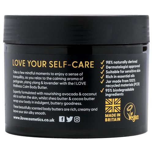 I LOVE Wellness Calm Body Butter - Hydrating Cocoa & Shea Formula for Dry Skin - 10.1 oz