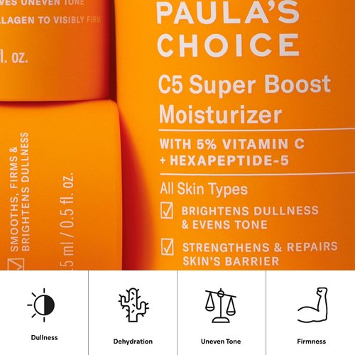Paula's Choice C5 Super Boost Face Moisturizer - 5% Vitamin C & Squalane for Discoloration & Uneven Tone