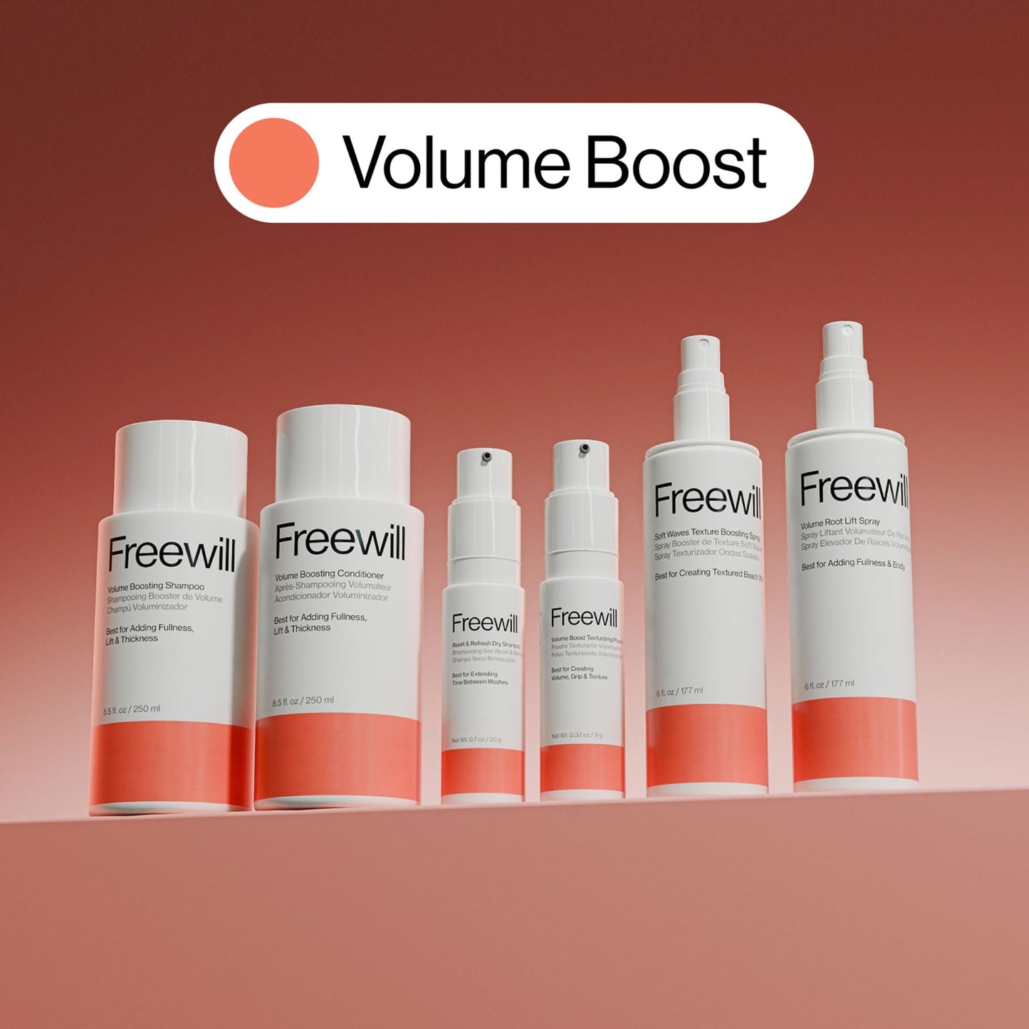 Freewill Volume Boost Texturizing Powder, Lightweight Hair Styling Powder for Creating Texture and Fullness, Perfect for Bangs, Braids and Up-Do’s, 0.32 oz