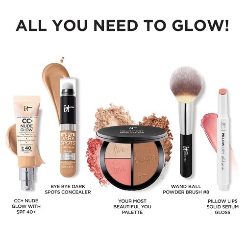 IT Cosmetics Your Most Beautiful You 3-in-1 Makeup Palette | Matte Bronzer, Luminizer & Blush with Peptides
