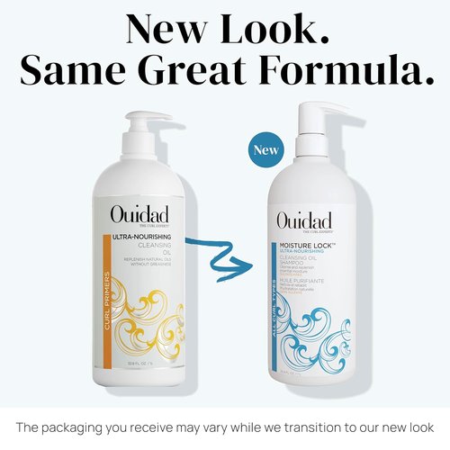 Ouidad Moisture Lock Cleansing Oil Shampoo - Ultra Nourishing Formula for Curly Hair | Sulfate-Free, Hydrates & Rehydrates