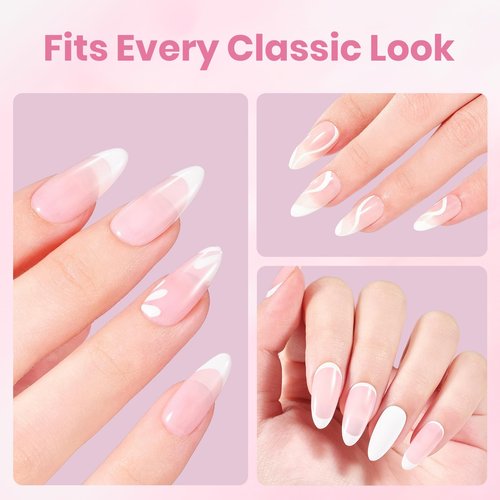 Beetles 5 Pcs White Gel Nail Polish Kit with U V Light, 10ML HEMA-Free White Gel Nail Polish Set Portable Manicure Kit with Base & Top Nails File Coat Soak Off Home Salon Gifts for Women Girls Teens