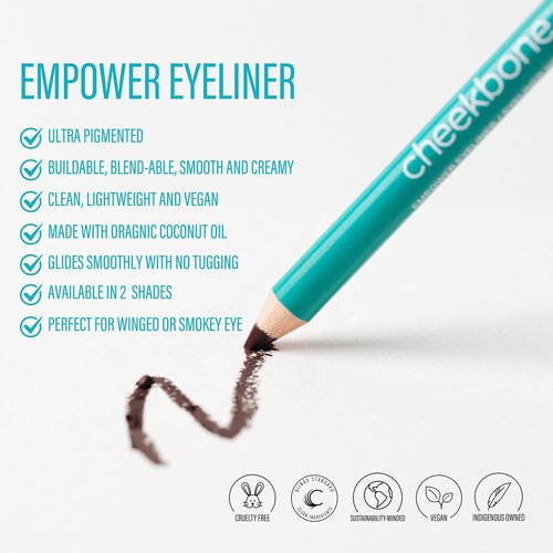 Cheekbone Empower Eyeliner - Raven Black Pencil | Ultra-Smooth, High-Pigment Formula for All-Day Wear