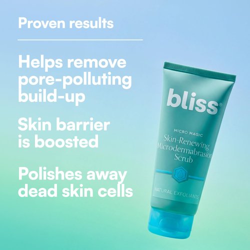 Bliss Micro Magic Skin-renewing Microdermabrasion Scrub | Smoothing Volcanic Pumice & Purifying Kaolin Clay | Refreshed Glow Straight-from-the-Spa | Tightens Pores & Brightens Skin | 3.4 fl oz