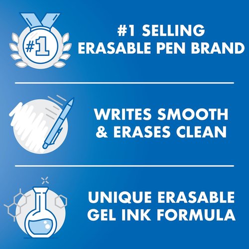 PILOT FriXion Gel Ink Pens - Erasable, Refillable & Retractable | 0.5mm Extra Fine Point, Black Ink, 5-Pack