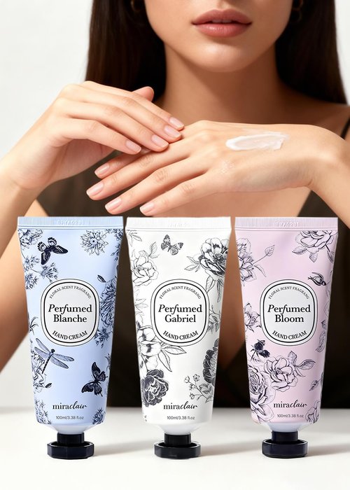 MIRACLAIR Perfumed Hand Cream Set - Long-Lasting Moisturizing & Wrinkle Care | 3 Scents, 100ml Each