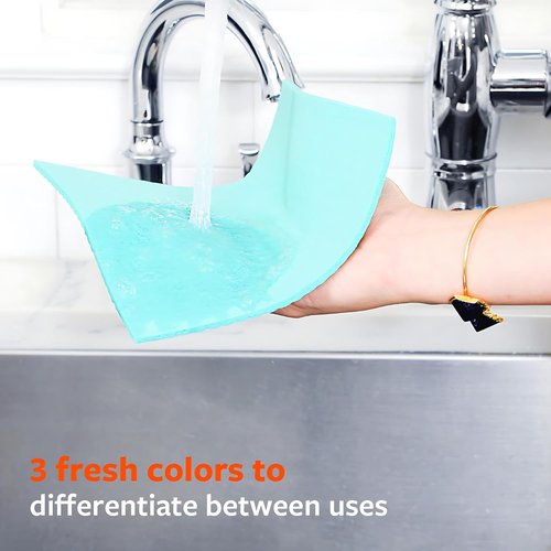 Full Circle Squeeze | Super Absorbent Cellulose Sponge Cloths - Eco-Friendly, 3-Pack, Multicolor