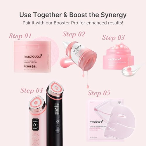 Medicube Overnight Renewal Salmon PDRN Duo - Pink Peptide Serum & Collagen Capsule Cream Set for Women