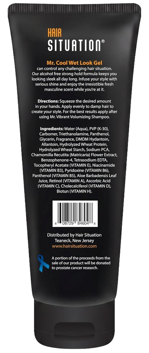 Mr. Cool Hair Gel - Strong Hold & High Shine | Anti-Humidity & Frizz Control, 8 Fl Oz