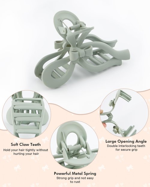 4 PCS Bow Hair Clips for Women Bow Claw Clip 5" Extra Large Hair Claw Clips for Thick and Long Hair Cute Bows Big Clip