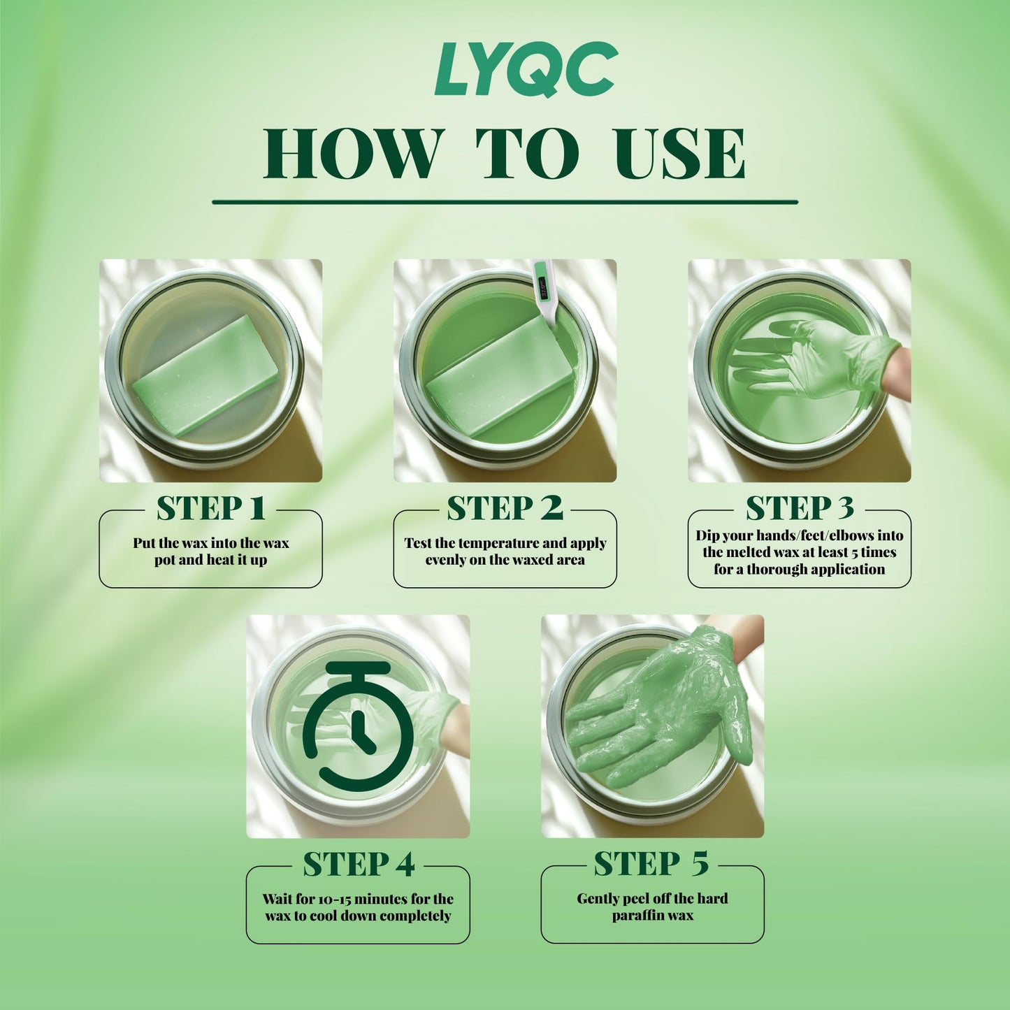 LYQC Paraffin Wax Refill, 10 packs of Paraffin Bath Wax for Hands and Feet for relief of stiff muscles and arthritic pain - deeply moisturises and protects the skin of the hands and feet (Aloe vera)