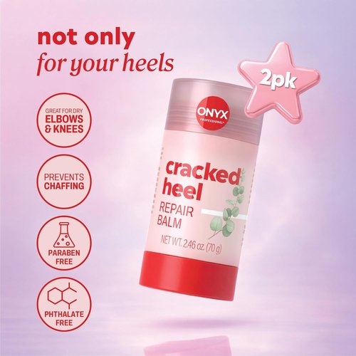 Onyx Professional Cracked Heel Repair Balm Stick - Moisturizing Tea Tree Eucalyptus Scent, 2 Pack