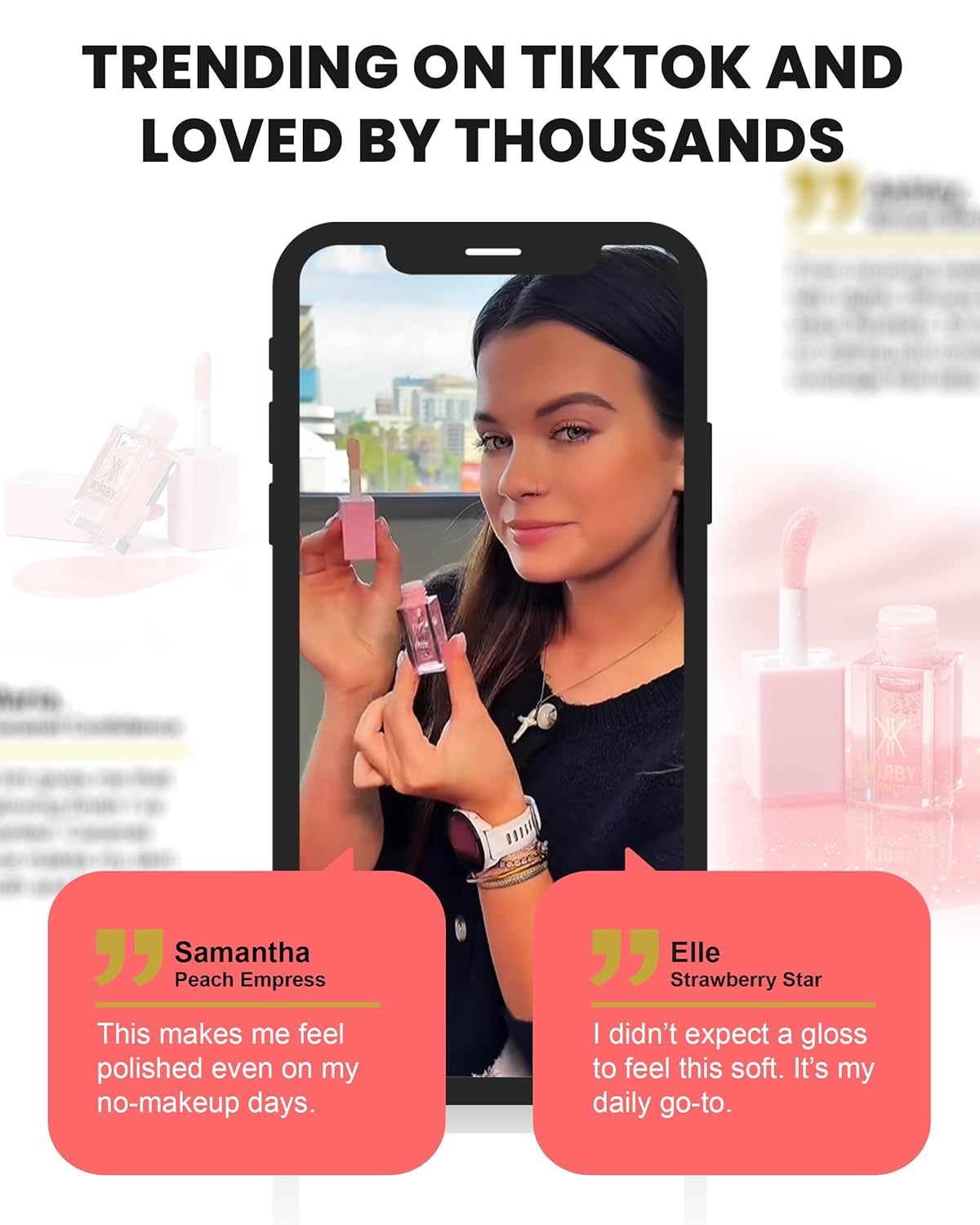 DivineDiva Lip Oil - Hydrating & Moisturizing High-Shine Gloss with Hyaluronic, Coconut & Argan Oils | Vegan Peach Empress