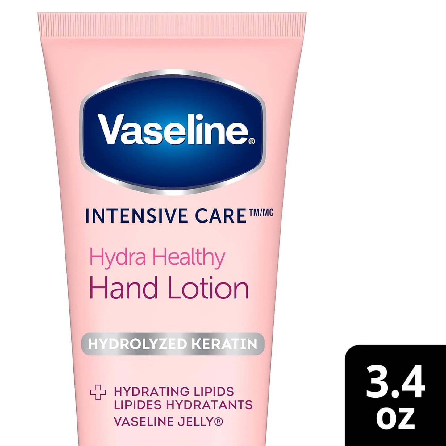 Vaseline Hand Cream 2-Pack | Strengthen Nails & Moisturize Hands with Keratin - 3.4 Oz Each