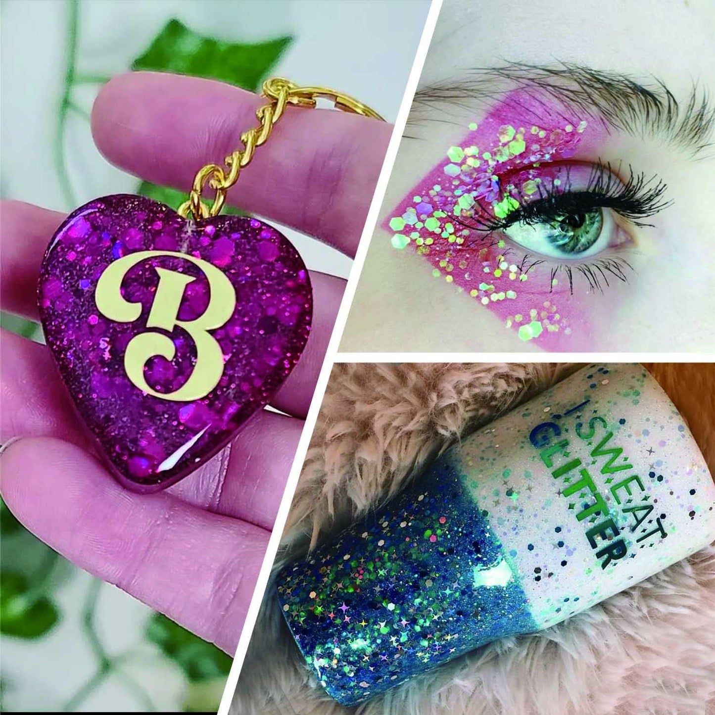 Holographic Chunky Glitter Sequins, 12 Colors Mixed Cosmetic Glitter for Face Body Eye Hair Nail Art Lip Gloss Makeup, Festival Glitter with Different Hexagons Size and Stars (Laser Mix)