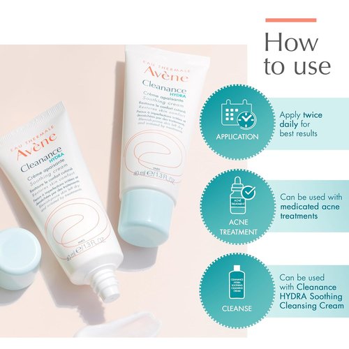 Avène Cleanance HYDRA Soothing Cream - Rich Moisturizer for Dry Skin | 1.3 Oz