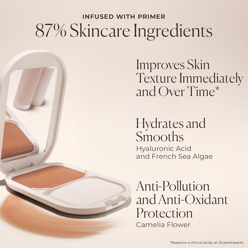 Laura Mercier Real Flawless Powder Foundation - Sheer to Medium Coverage, 16 HR Wear, Hydrating & Shine Control, Weightless Compact