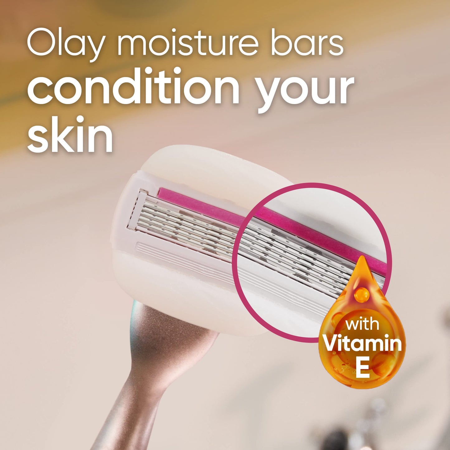 Gillette Venus Comfortglide plus Olay Sugarberry Women's Razor with Rose Gold Metal Handle + 4 Blade Refills