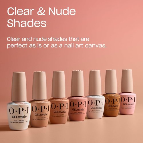 OPI GELevate 4-in-1 Nail Builder Gel - Vegan UV Cure Nail Polish | 15 ML for Strong, Beautiful Nails