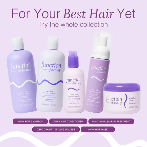 Function of Beauty Wavy Hair Set - Shampoo, Conditioner & Booster for Shine, Strength & Anti-Frizz