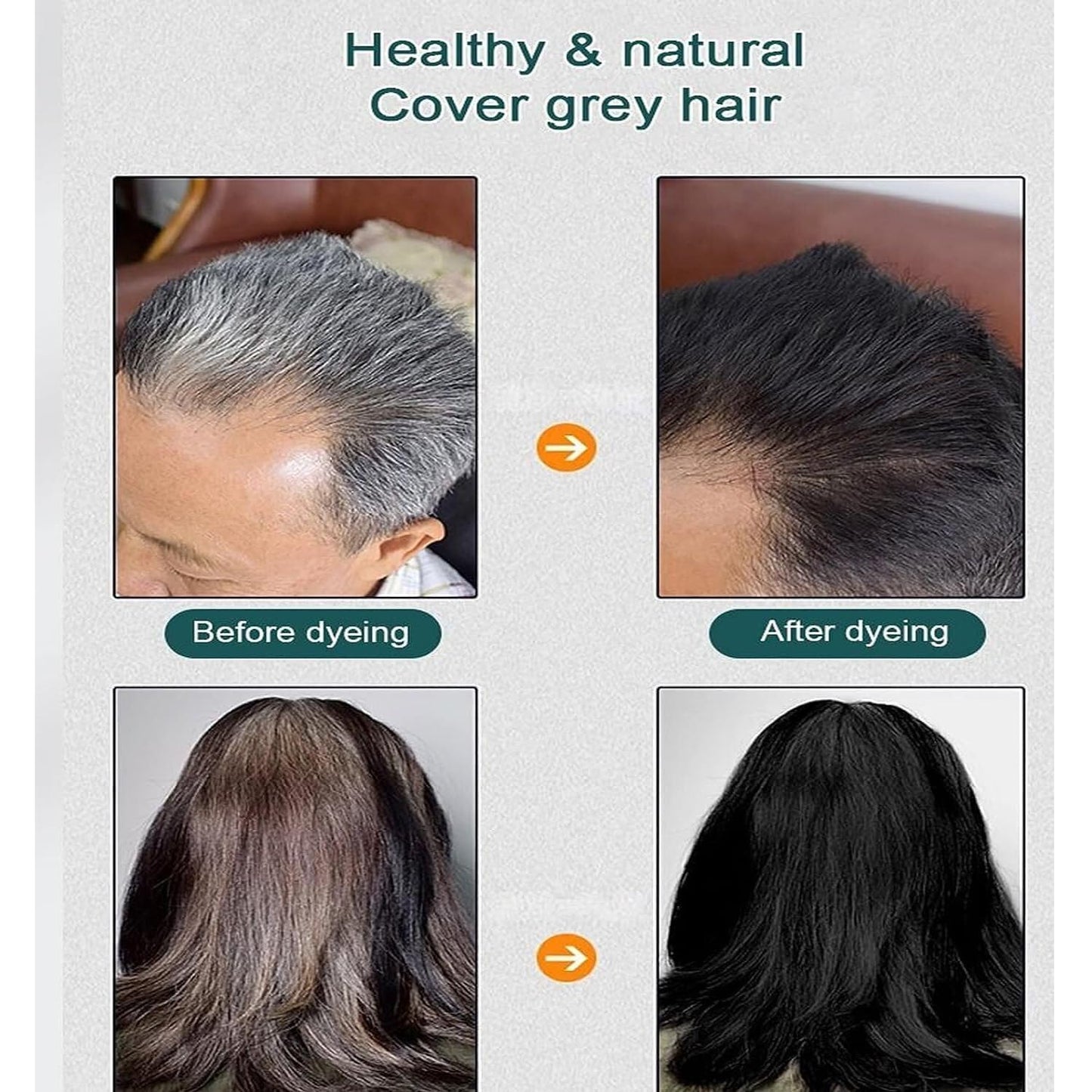 HUANG YI Natural Plant Hair Dye, New Botanical Bubble Hair Dye 30ml 10Packs/Box, Pure Plant Extract for Grey Hair Color Bubble Dye, Botanical Bubble Hair Shampoo (Black Teal)