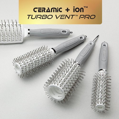 Olivia Garden Ceramic + Ion Turbo Vent Pro Hair Brush - Fast Drying & Frizz Control | Ideal for All Hair Types