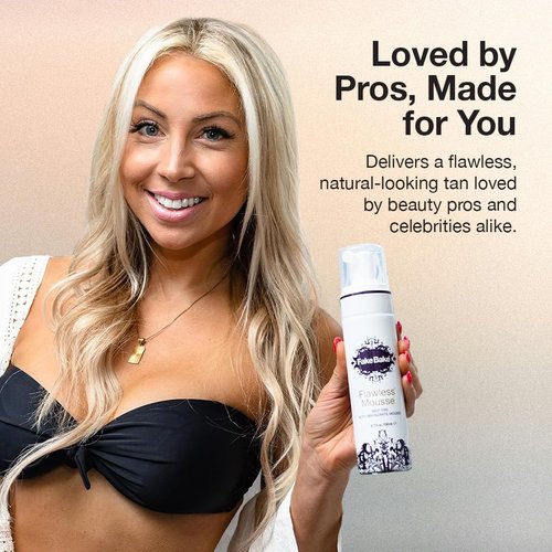 Fake Bake Flawless Self Tanning Mousse - Streak-Free, Long-Lasting Glow for All Skin Tones | 6.7 oz with Application Mitt