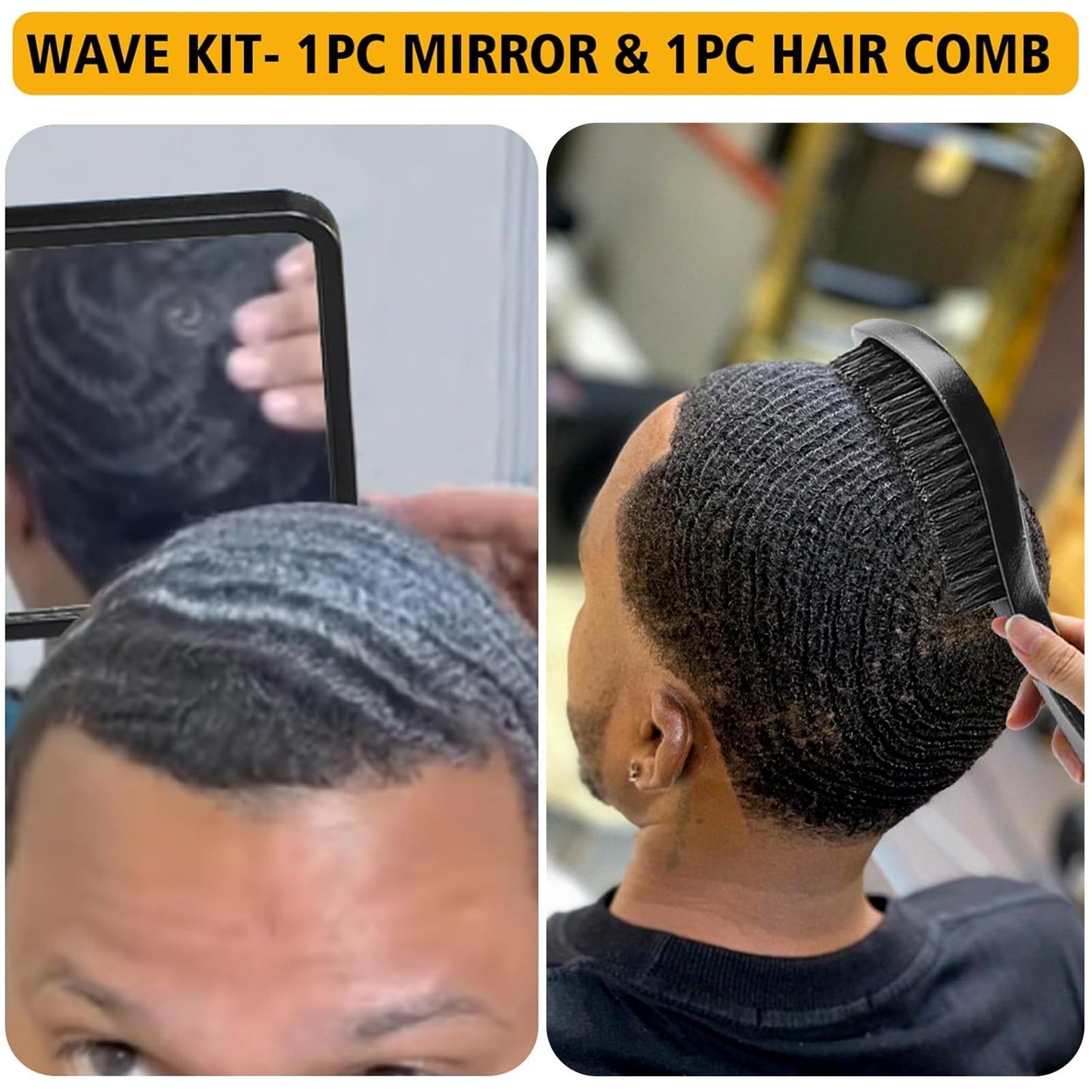 Wave Pomade for Men Strong Hold Easy Wash 360 Wave Training Hair Cream, Waves Grease for Men Promotes Layered Waves, Moisture, Control and Silky Shine, Wave Kit Curved Medium Waves Brush Silky Durag