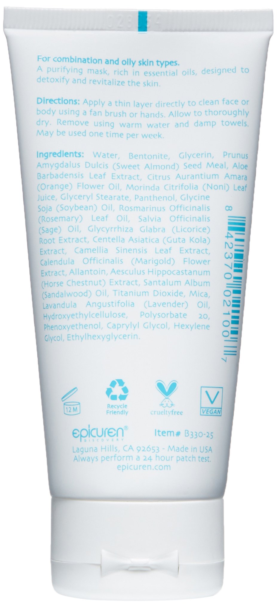 Epicuren Discovery Volcanic Clay Purifying Mask, 2.5 Fl Oz Light Brown