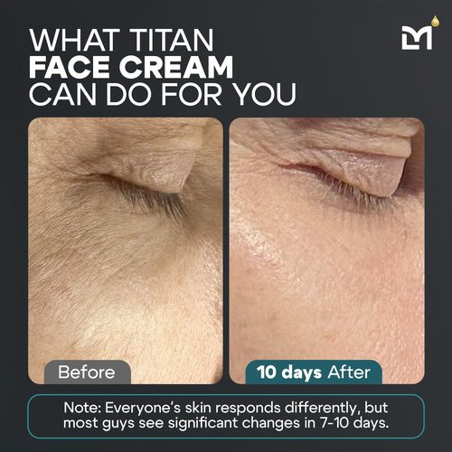 Man Labs Titan Peptide Anti-Aging Face Cream - Revitalize & Firm Skin with Peptides, Vitamin C & E - Unscented, All Skin Types