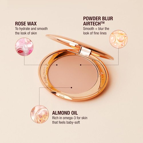 Charlotte Tilbury Airbrush Flawless Finish Setting Powder - Pore-Blurring Formula for Shine Control | Soft-Focus Effect