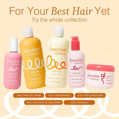 Function of Beauty Coily Hair Set - Shampoo, Conditioner & Booster for Curl Definition & Deep Conditioning