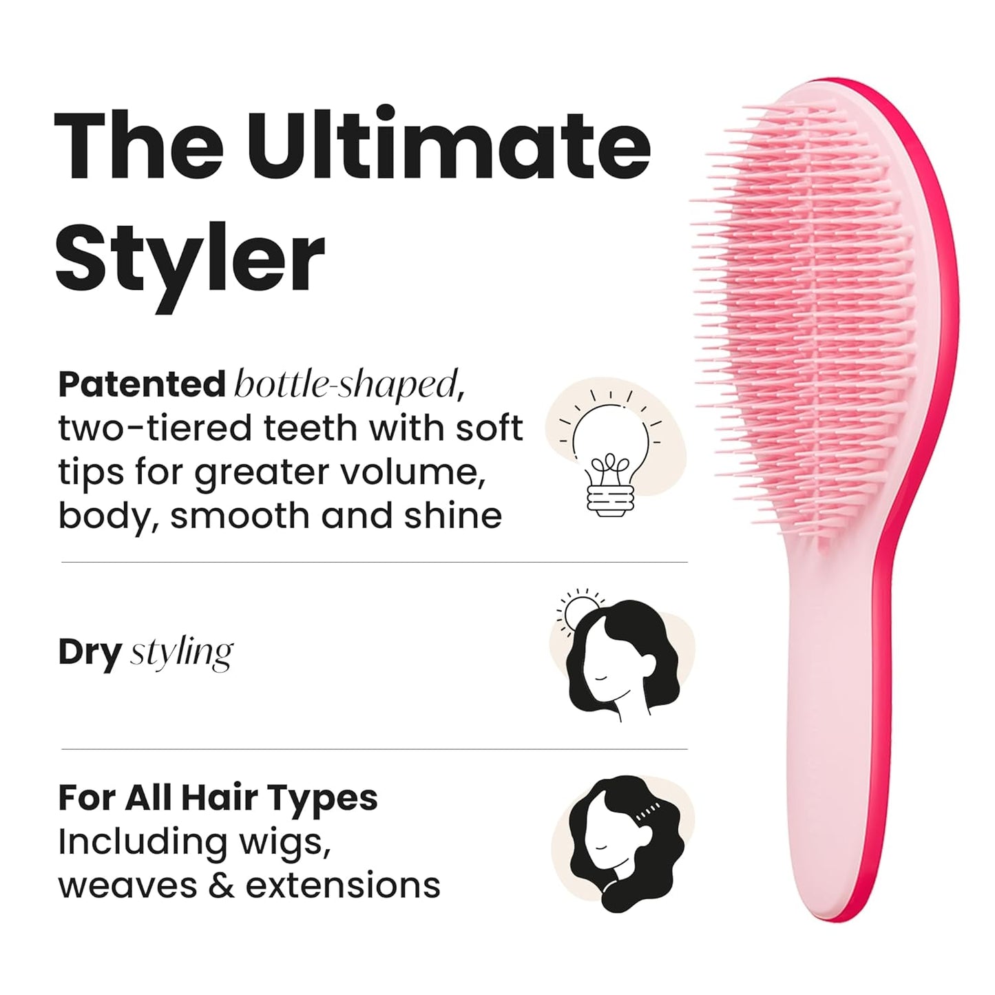 Tangle Teezer Ultimate Detangler Chrome Edition - Perfect for Wet & Dry Hair | Includes Ultimate Styler Brush