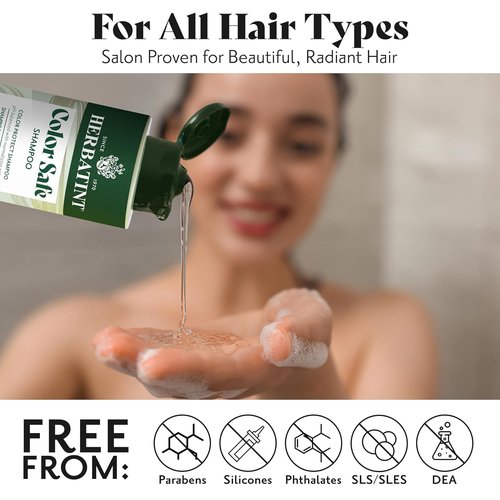 Herbatint Color Safe Shampoo - Strengthen & Add Shine for Color-Treated Hair - 8.8 Fl Oz