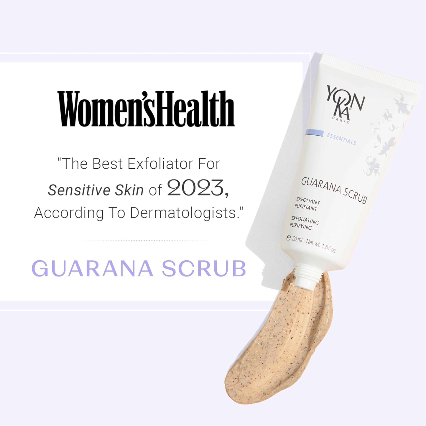 Yon-Ka Guarana Scrub - Gentle Exfoliating Face Cleanser with Rice Bran & Guarana Seed | Revives Complexion for Sensitive & Acne-Prone Skin | 1.87 fl oz
