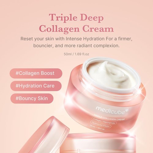 Medicube Collagen Swirl Duo - Glowing, Firmer Skin with 50ml Collagen Jelly Cream & Triple Collagen Cream | Niacinamide & Hyaluronic Acid