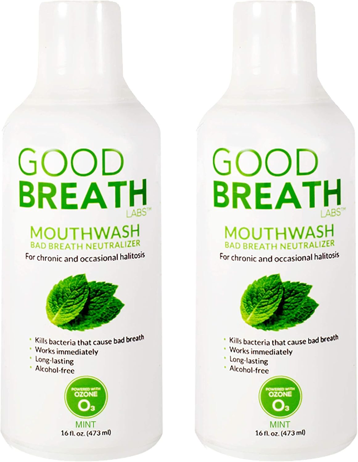 Goodbreath Mouthwash - Mint Oral Rinse with Ozone Technology - Alcohol-Free Halitosis Treatment | 2 Pack