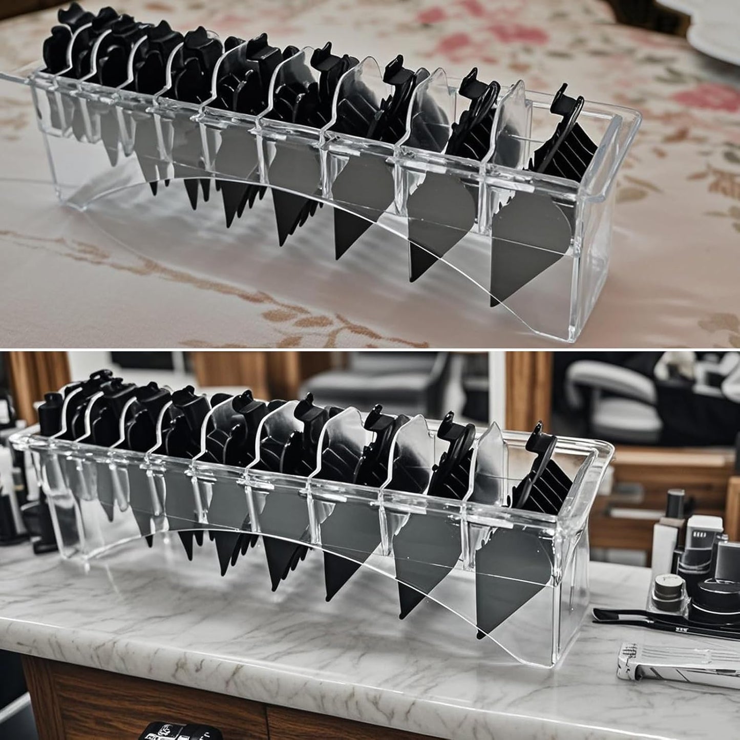 Wahl 10-Piece Clipper Guards Set - Replacement Guides (1/16" to 1") for FX870 & More | Black Organizer Included