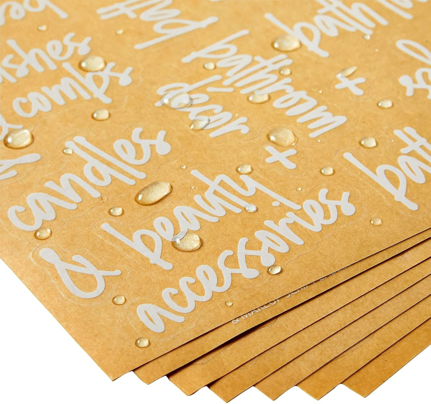 192 Waterproof Kitchen & Bathroom Labels - Transparent Vinyl Black Script Stickers for Jars & Makeup Storage