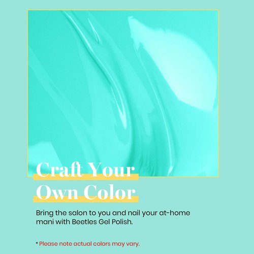 Beetles Teal Gel Nail Polish - Cascade Green 15ML/0.51Fl Oz, Teal Neon Gel Polish, Soak Off UV LED Spring Nails Art Design Manicure Salon DIY Home Neon Nails - Gifts for Women