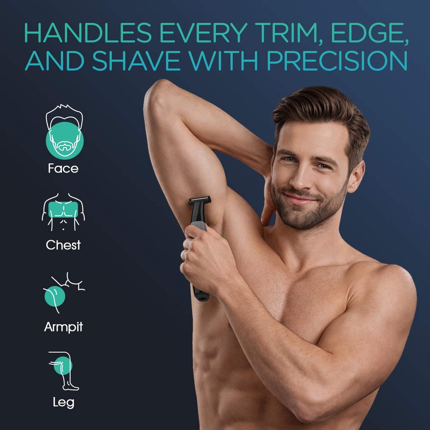 VOYOR Beard Trimmer for Men - All-in-One Rechargeable Grooming Kit | Cordless Wet/Dry Shaver (Grey)