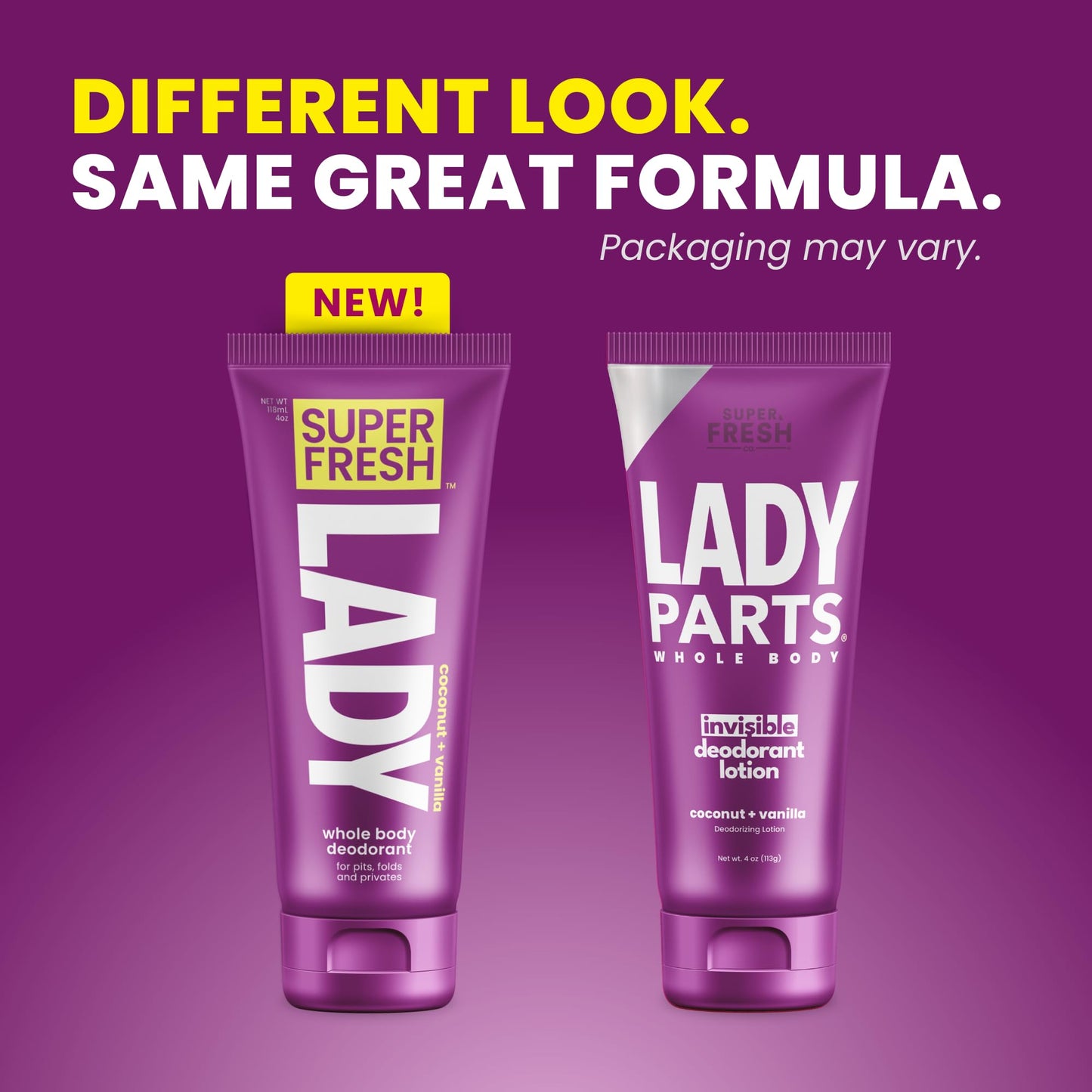 Lady Parts Whole Body Deodorant Lotion for Women - INVISIBLE CREAM for Privates & Full Body - Stop Odor & Stay Fresh - Aluminum Free Feminine Hygiene - Lightly Scented - 4oz (2PK)