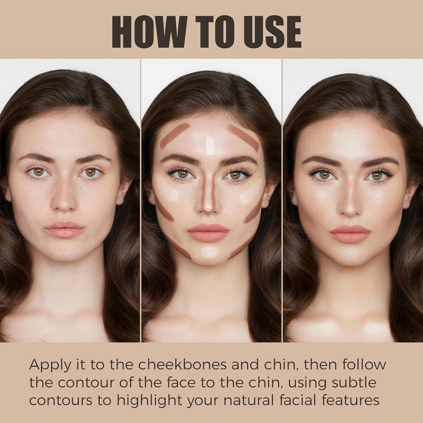 Skiennix Contour Stick - Natural Buildable Cream Bronzer for Smooth Face Shaping | Portable Travel Size, 01 Cold Gray