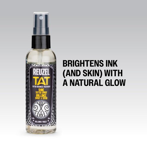 Reuzel Shine Tattoo Spray - Brightens Tattoos & Reveals Color | Fast-Absorbing Vegan Formula, 3.38 oz