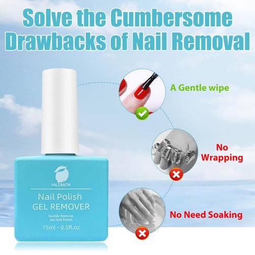 Quick Gel Nail Polish Remover - Effortless 3-Minute Removal Without Soaking | 15ml, 2-Pack