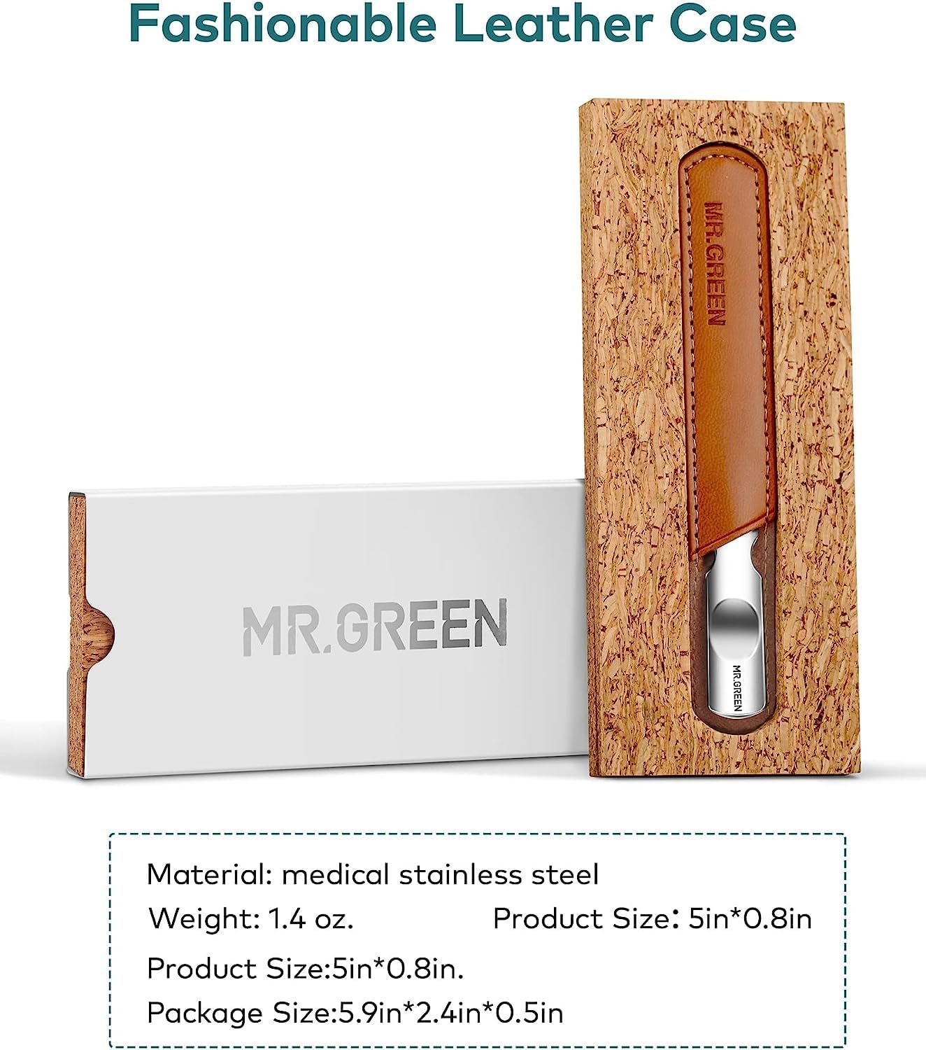 Skiennix Stainless Steel Nail File - Double-Sided Design with Anti-Slip Handle & Leather Case