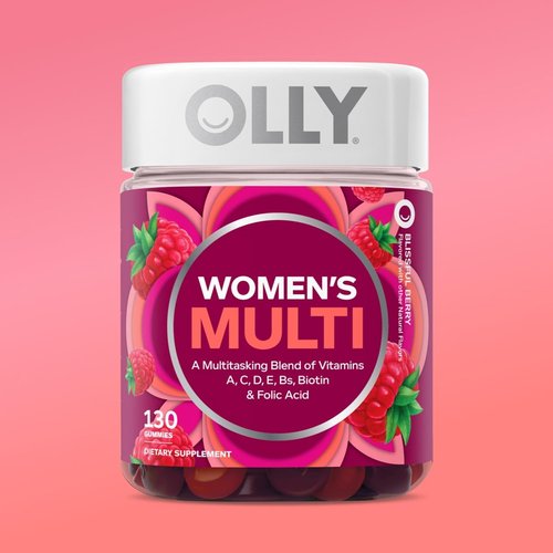 OLLY Women's Daily Multivitamin Gummies - Chewable Vitamins A, D, C, E & Biotin | Berry Flavor, 130 Count