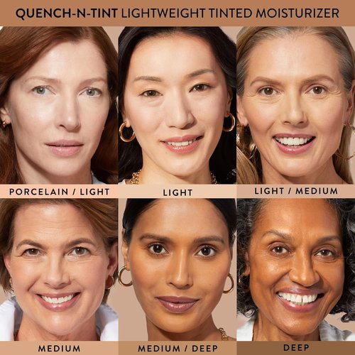 Laura Geller New York Quench-N-Tint Tinted Moisturizer - Lightweight Hydration & Natural Glow - 01 Porcelain/Fair