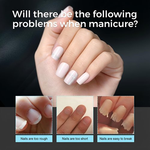 TOMICCA Short Nail Tips Extra Short Square Nail Tips, 192Pcs Fake Nails 12 Sizes Acrylic Clear Nails for Beginner and Professional DIY Gel Nails Salon